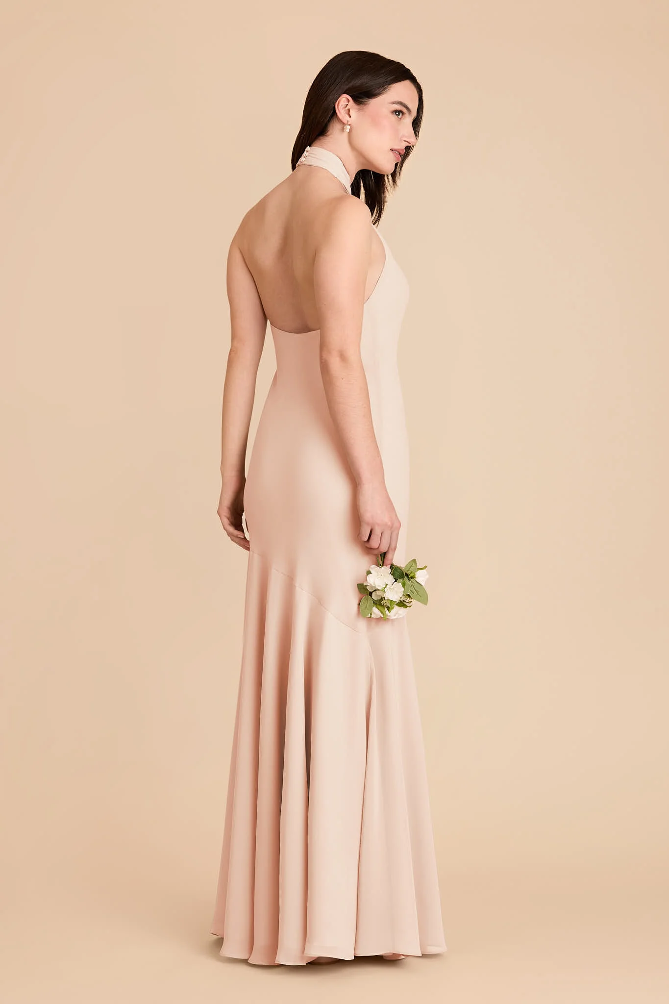 Stephanie Chiffon Dress - Pale Blush - Image 4