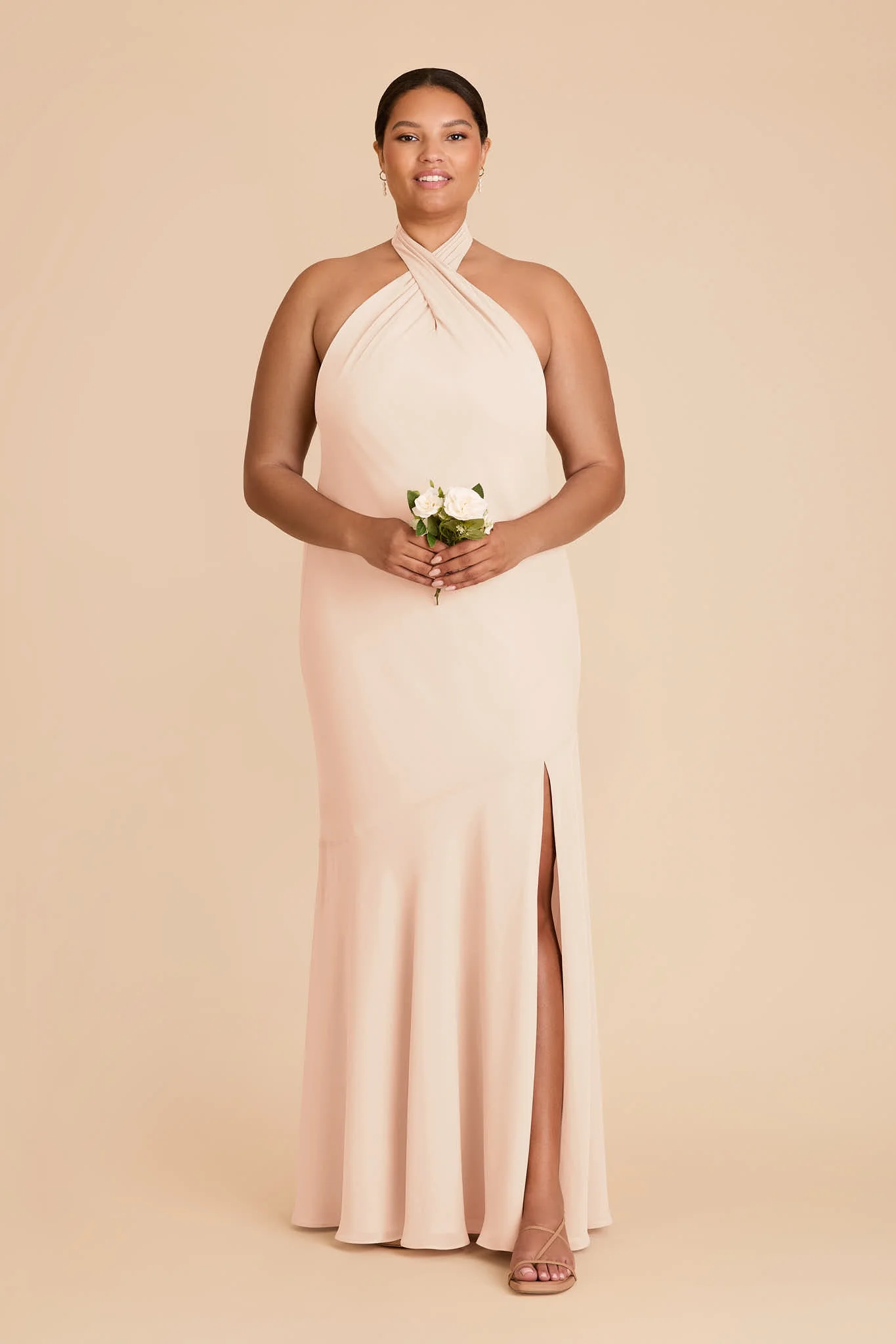 Stephanie Chiffon Dress - Pale Blush - Image 6
