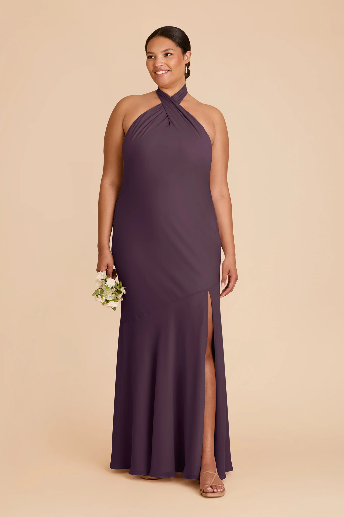 Stephanie Chiffon Dress - Plum - Image 2