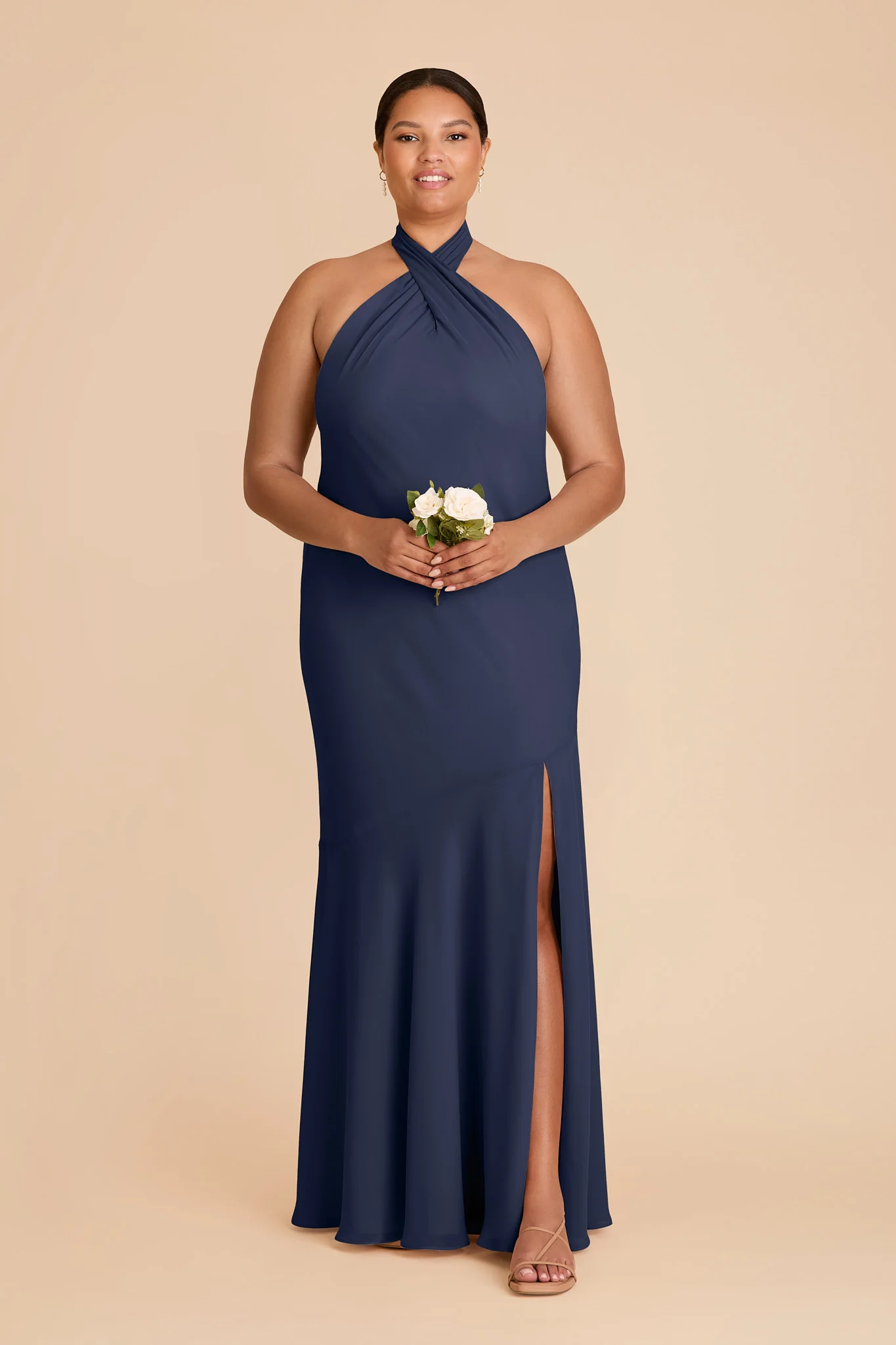 Stephanie Chiffon Dress - Slate Blue - Image 2