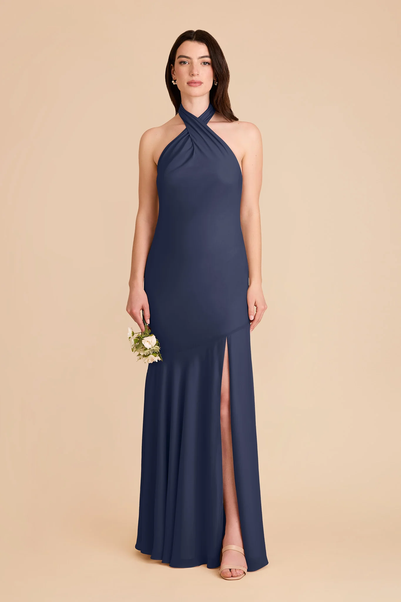 Stephanie Chiffon Dress - Slate Blue - Image 3