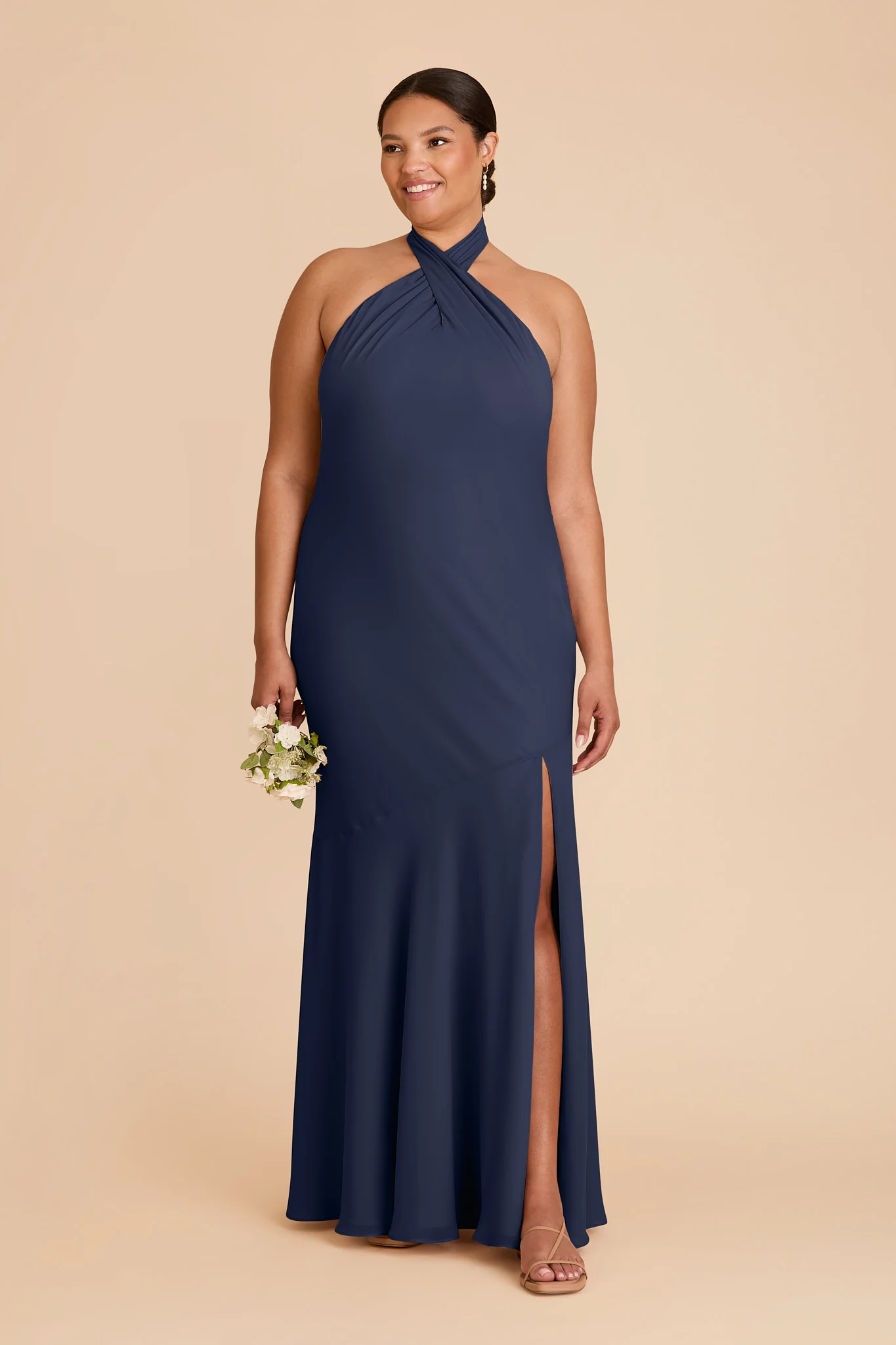 Stephanie Chiffon Dress - Slate Blue - Image 6
