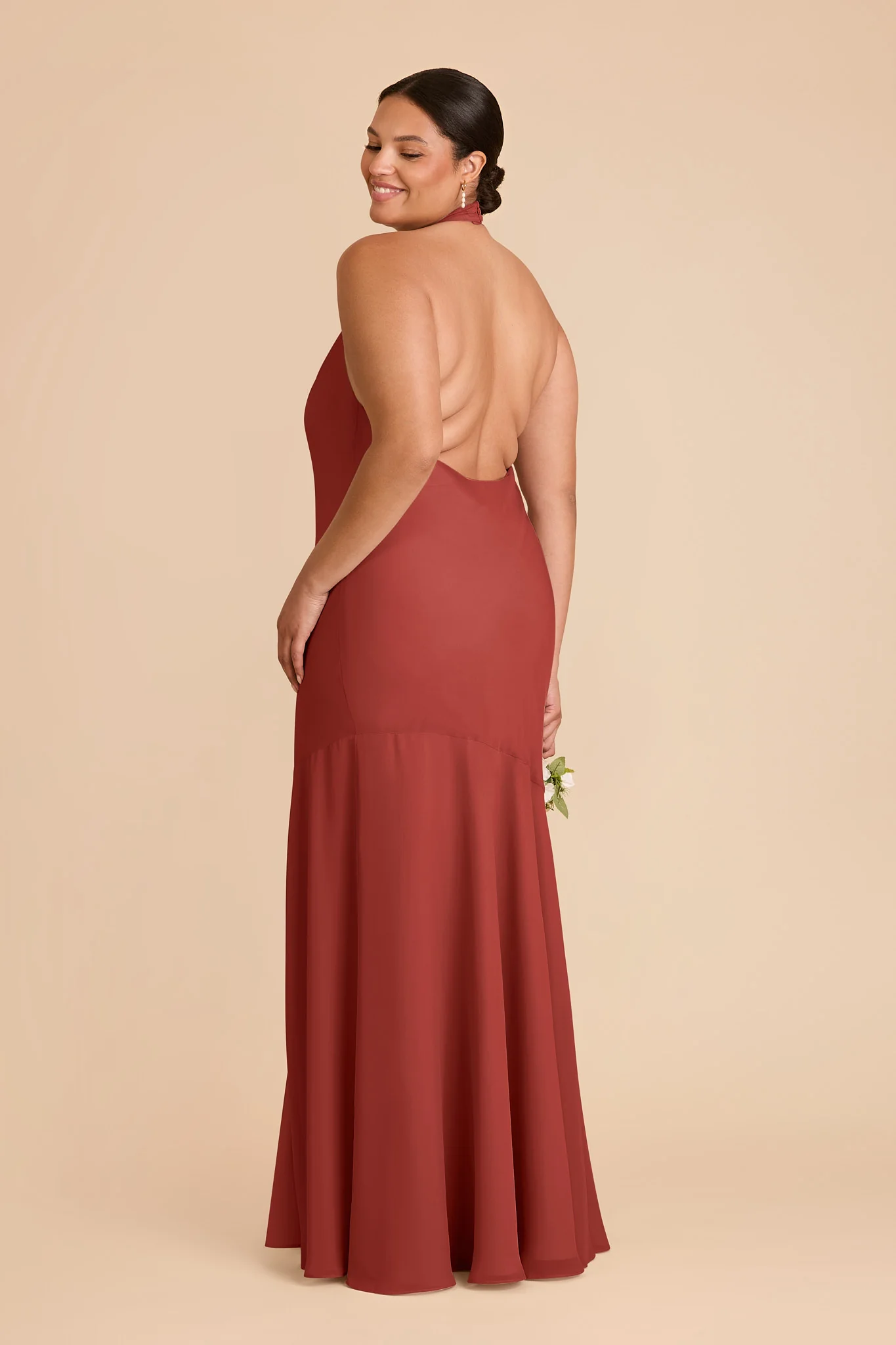 Stephanie Chiffon Dress - Spice - Image 7