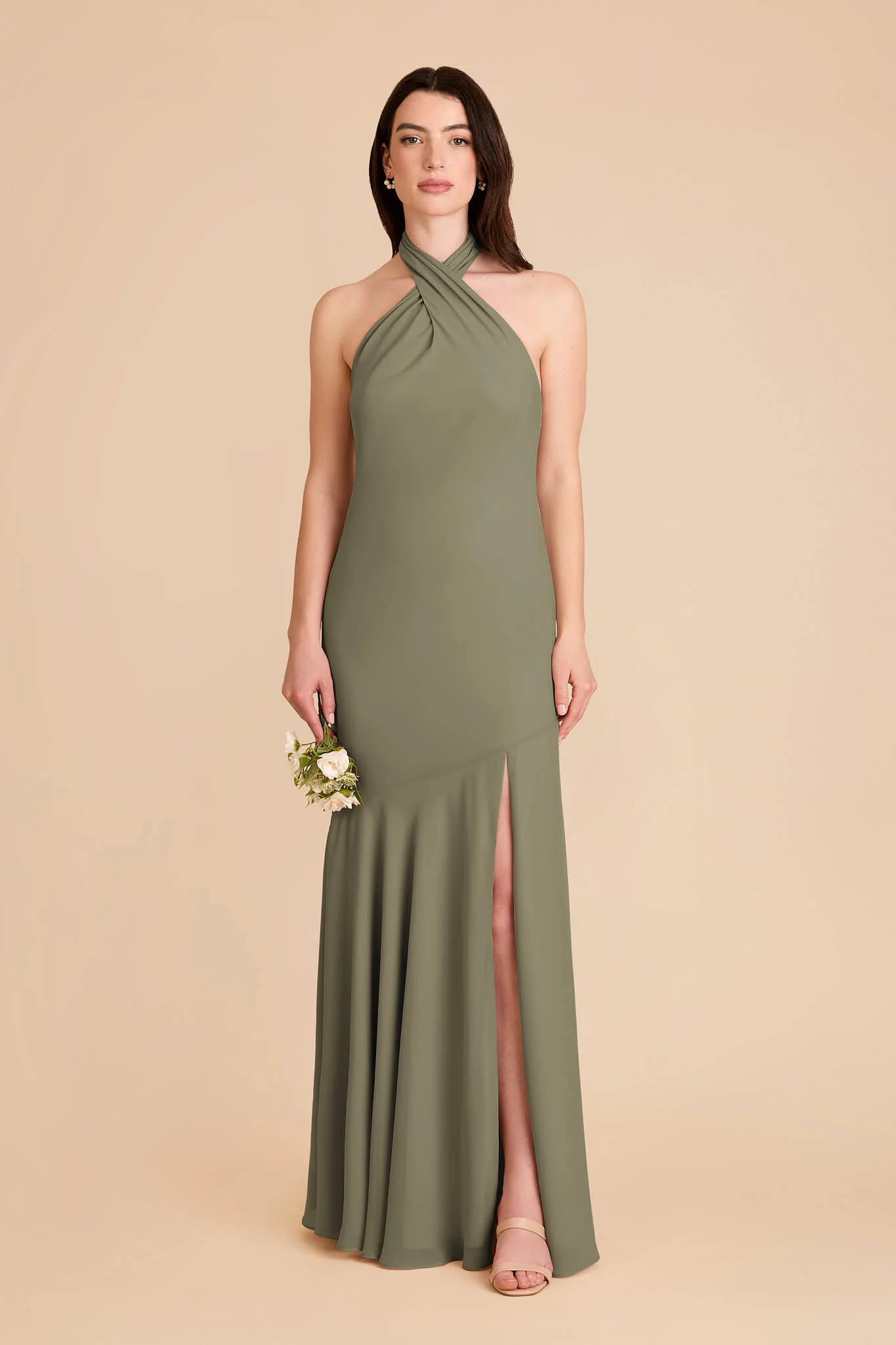 Stephanie Chiffon Dress - Thyme