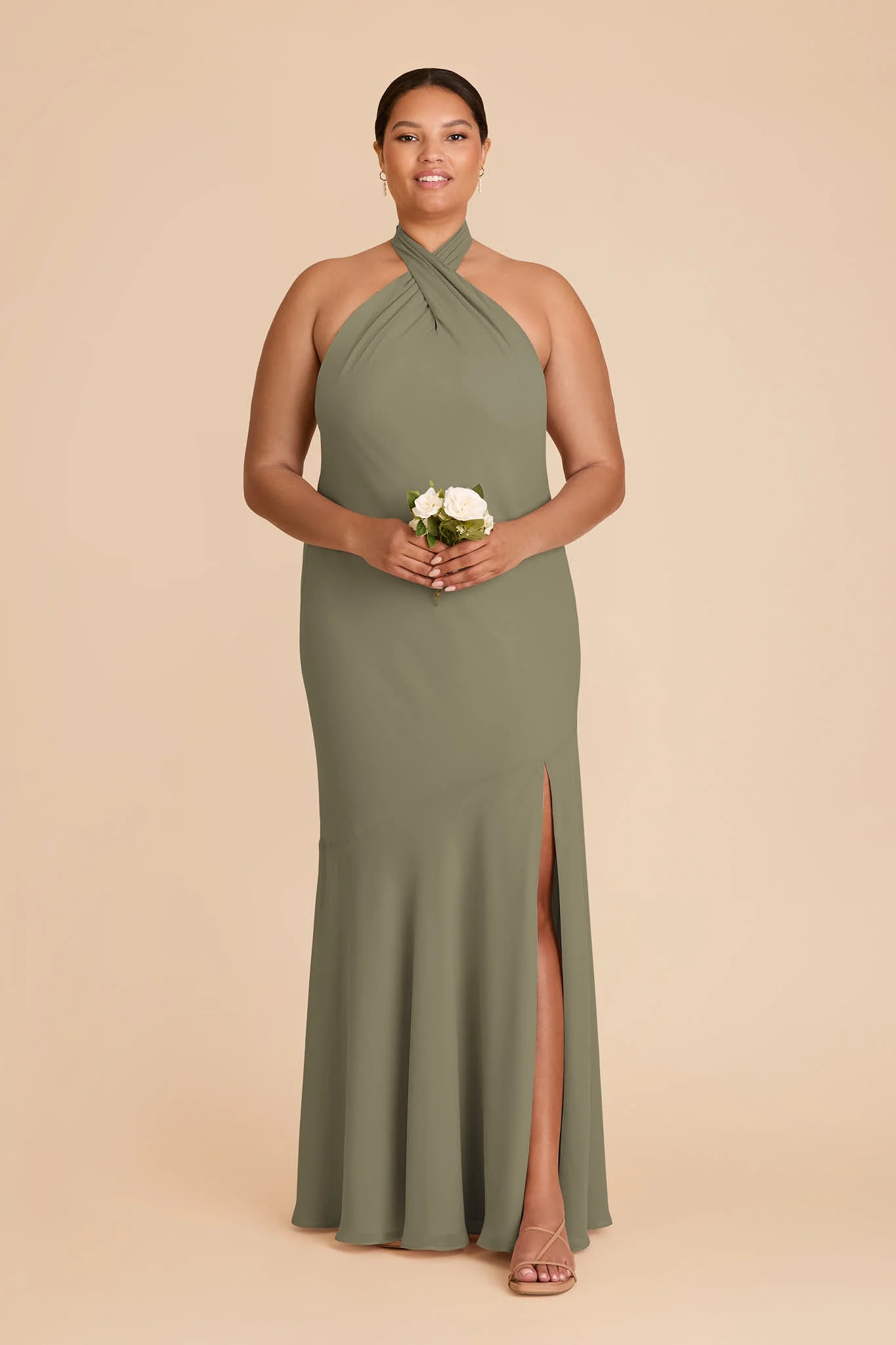 Stephanie Chiffon Dress - Thyme - Image 6