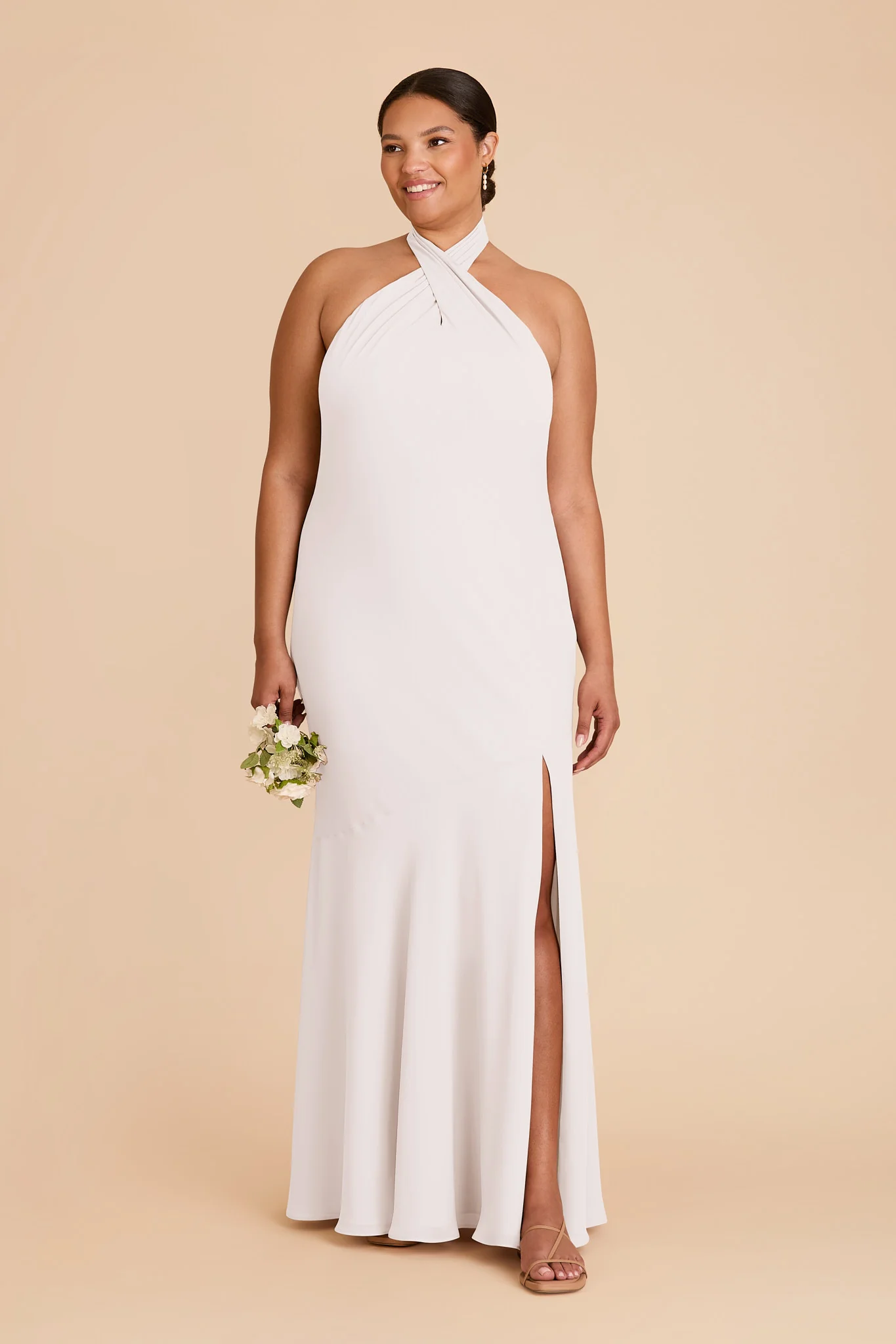 Stephanie Chiffon Dress - White - Image 6