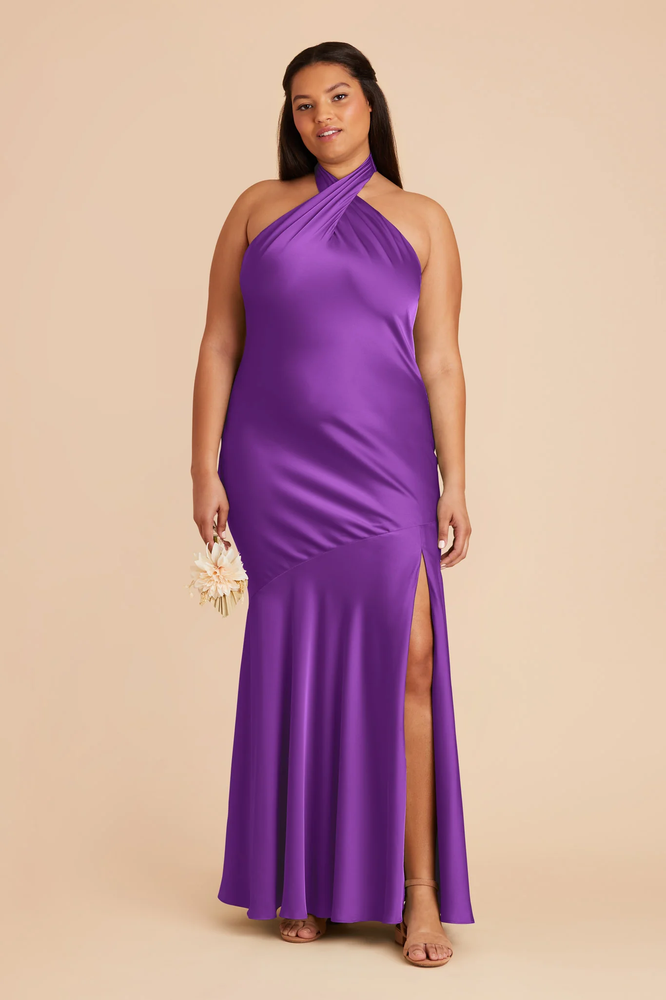 Stephanie Matte Satin Dress - Amethyst - Image 2