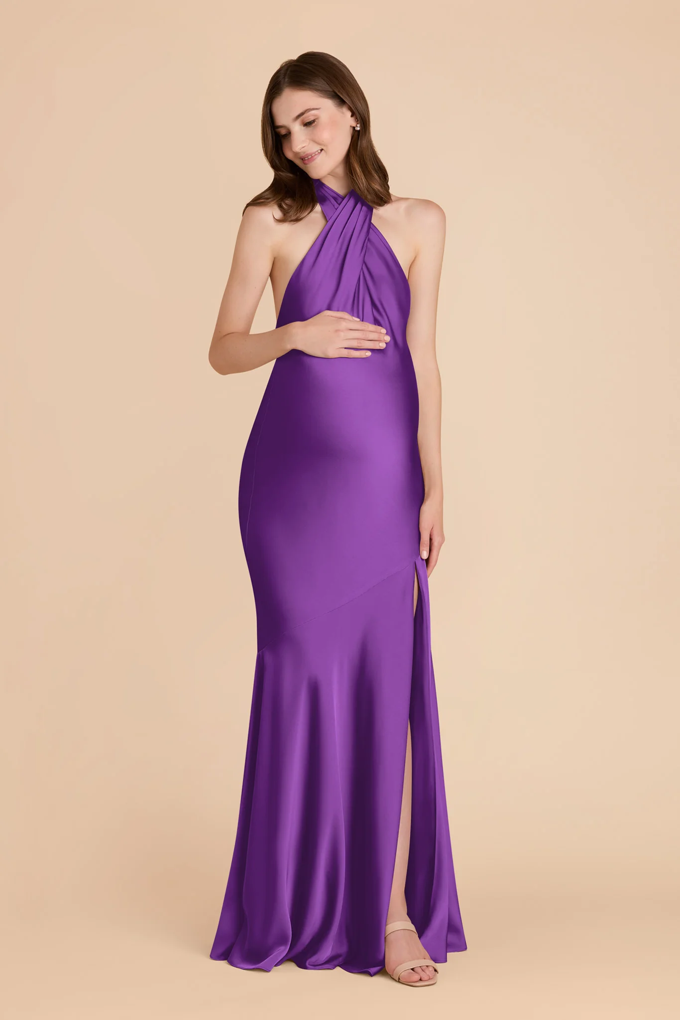 Stephanie Matte Satin Dress - Amethyst - Image 7