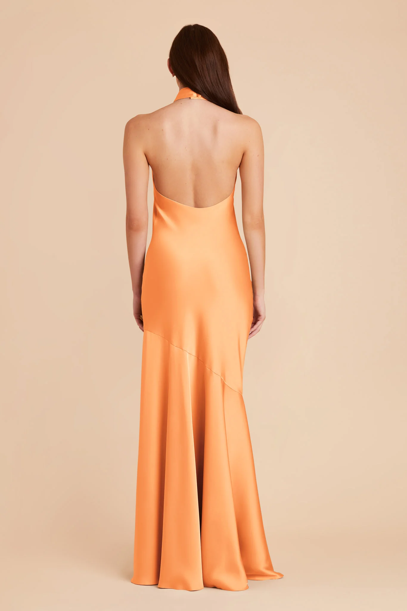 Stephanie Matte Satin Dress - Apricot - Image 6
