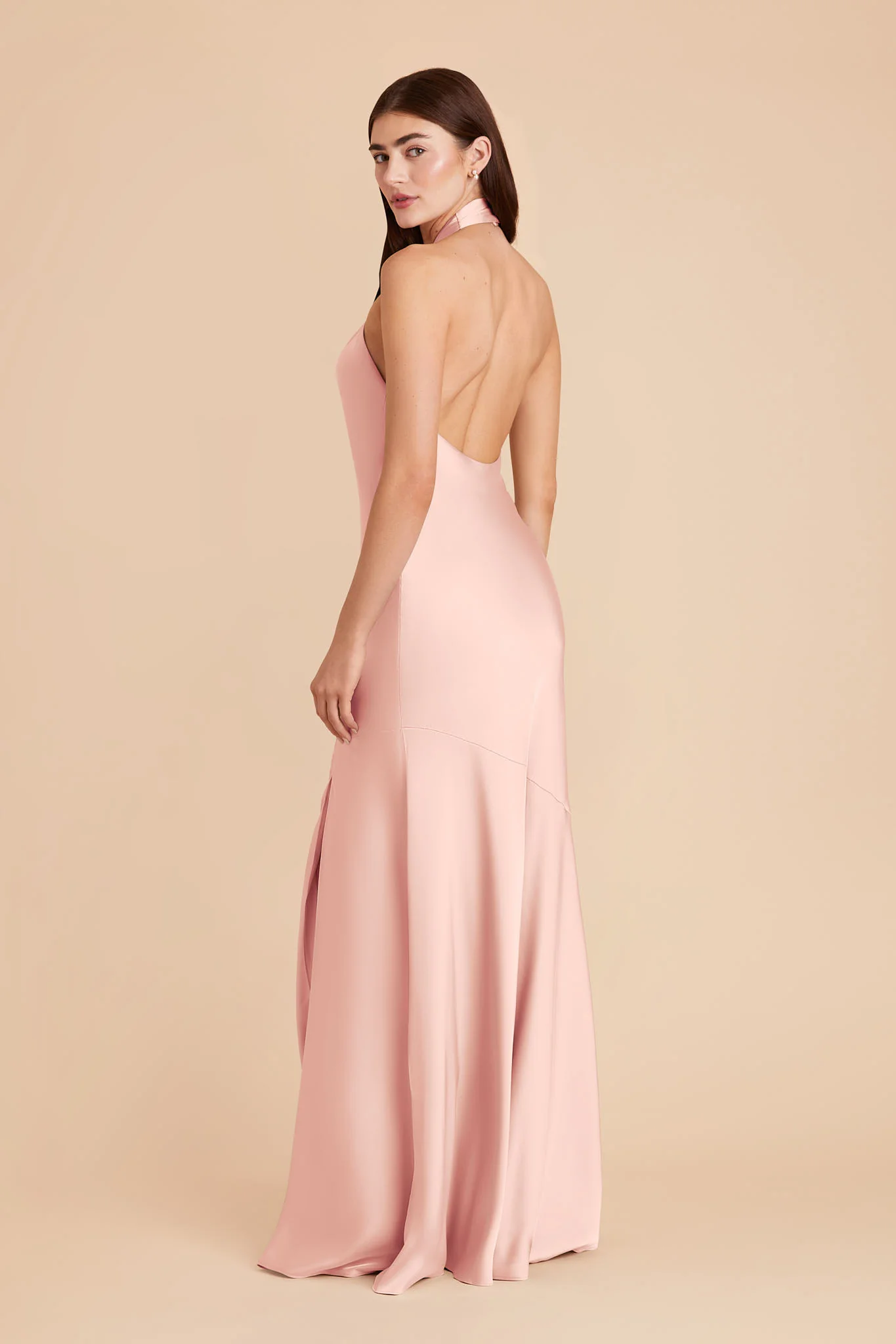 Stephanie Matte Satin Dress - Blush Pink - Image 6