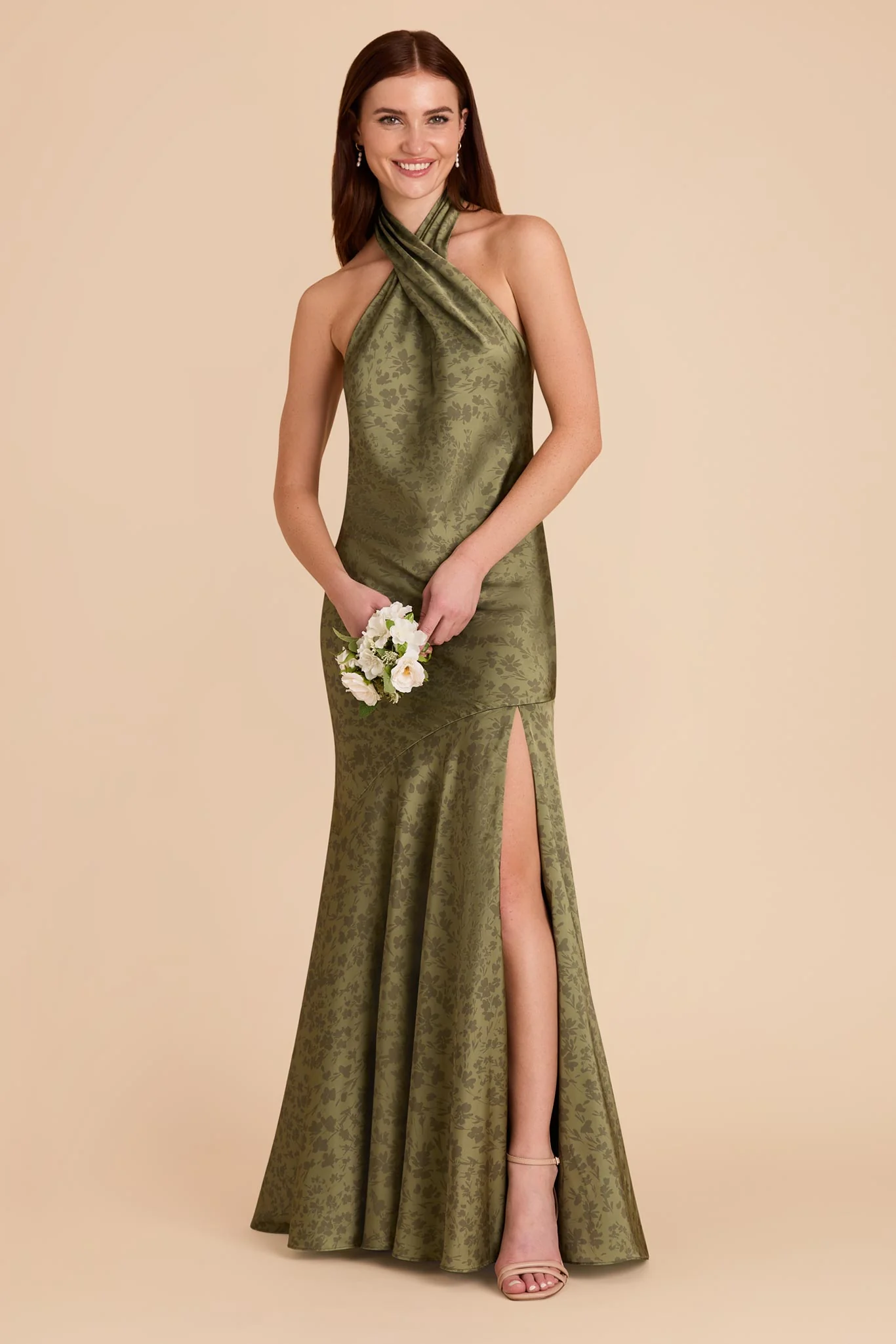 Stephanie Matte Satin Dress - Bright Martini Dreamy Floral
