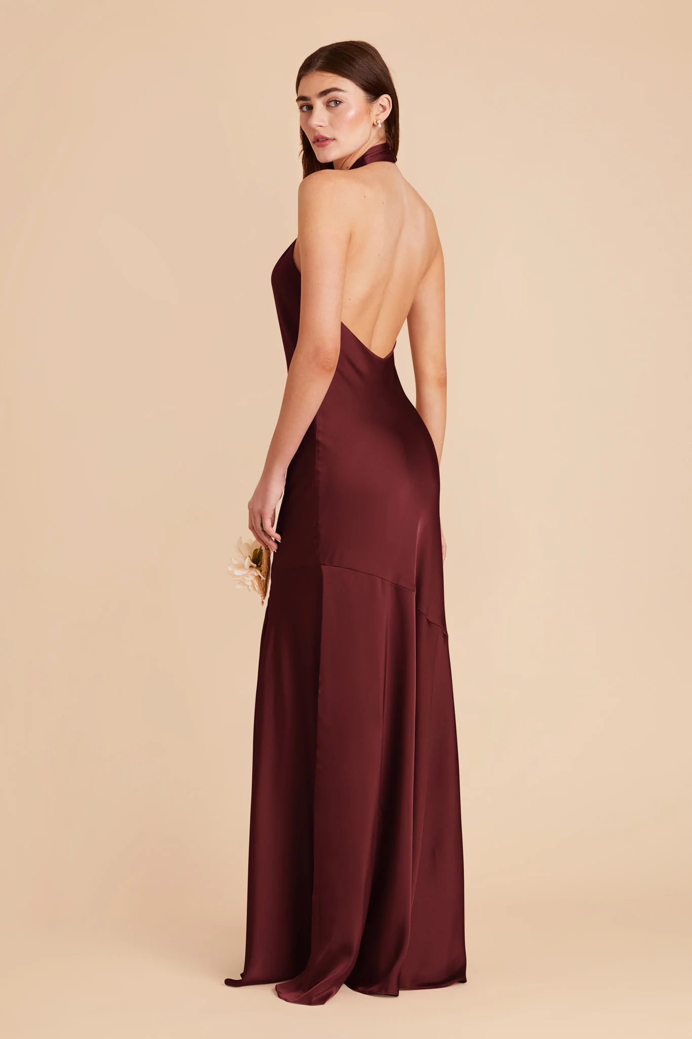 Stephanie Matte Satin Dress - Cabernet - Image 5