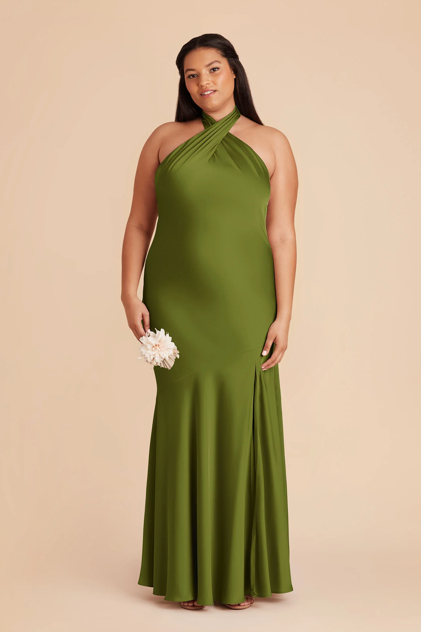 Stephanie Matte Satin Dress - Cactus - Image 7