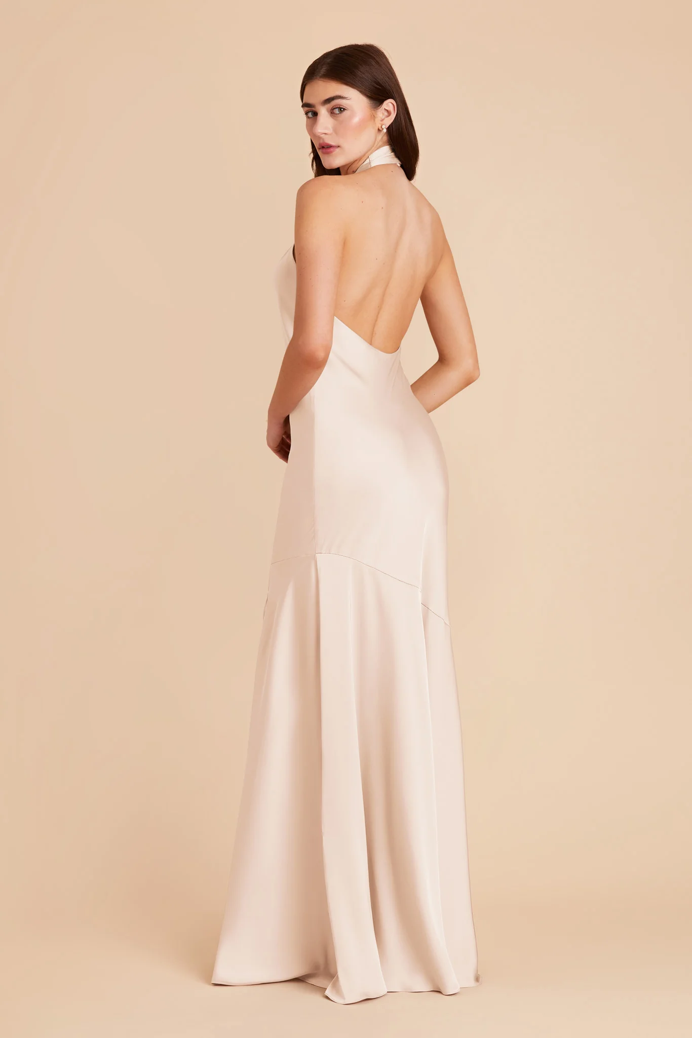 Stephanie Matte Satin Dress - Champagne - Image 4