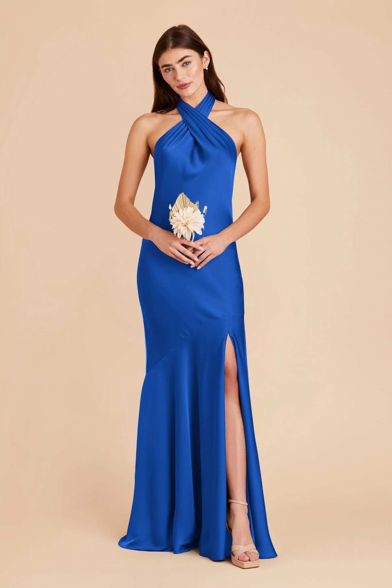 Stephanie Matte Satin Dress - Cobalt Blue - Image 5