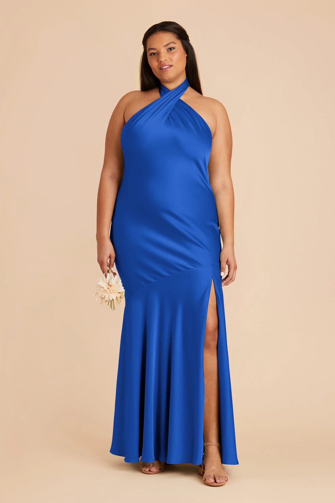 Stephanie Matte Satin Dress - Cobalt Blue - Image 9