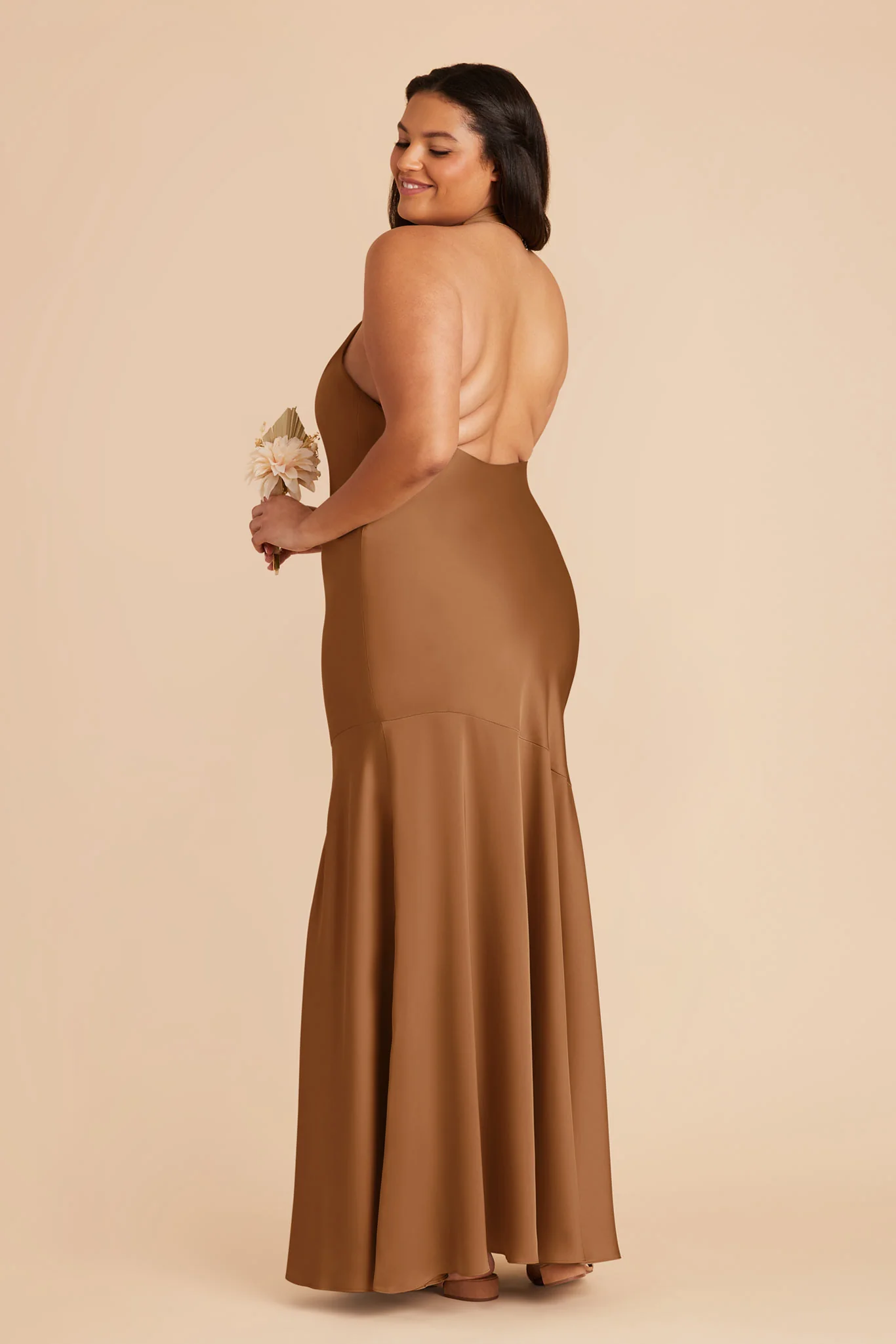 Stephanie Matte Satin Dress - Copper - Image 9