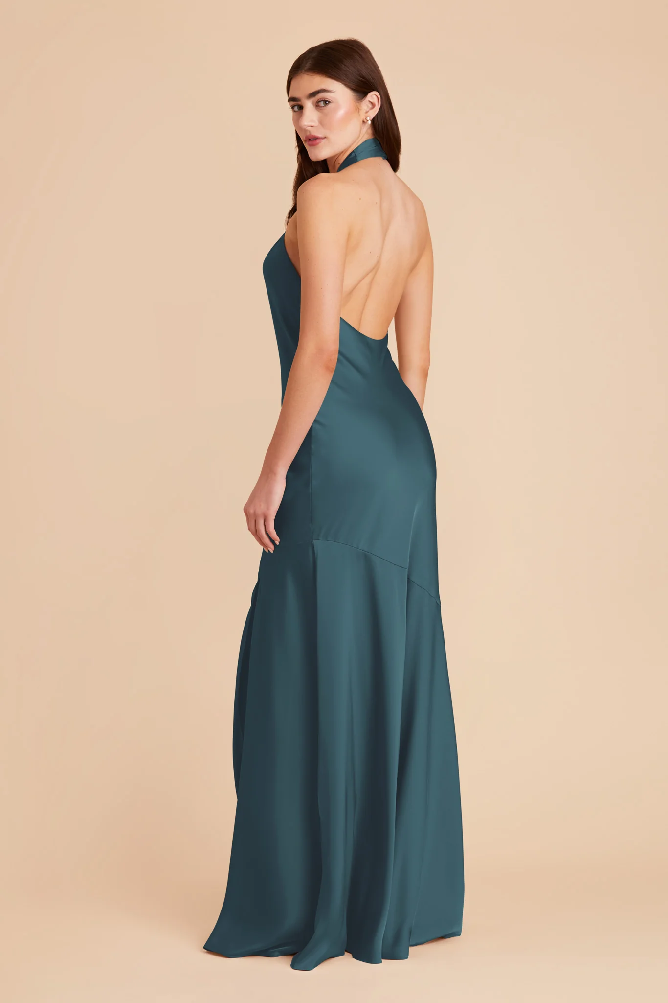 Stephanie Matte Satin Dress - Dark Teal - Image 4