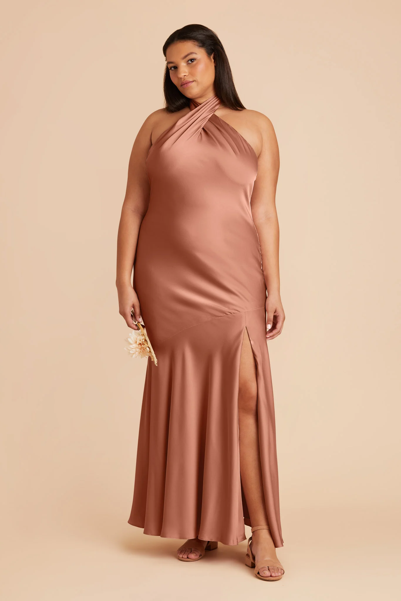 Stephanie Matte Satin Dress - Desert Rose - Image 6