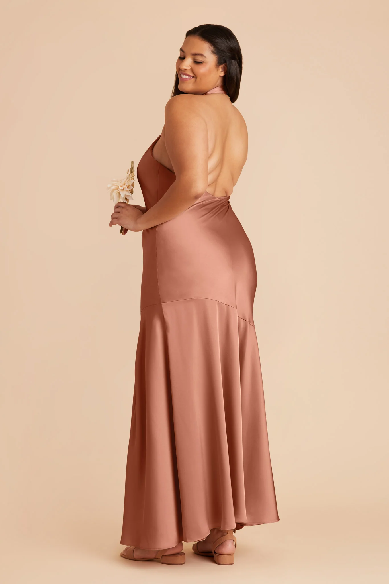 Stephanie Matte Satin Dress - Desert Rose - Image 8