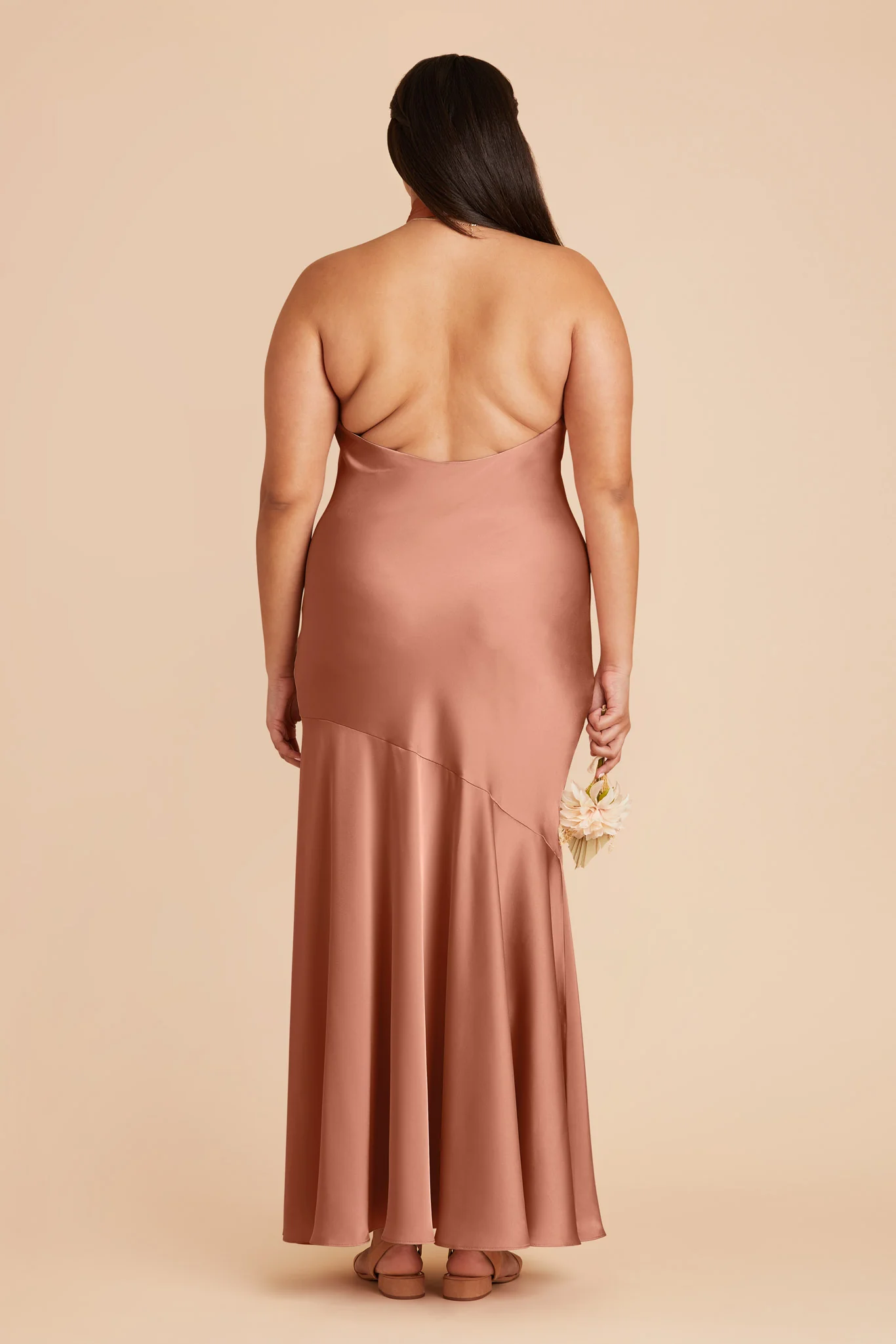 Stephanie Matte Satin Dress - Desert Rose - Image 9