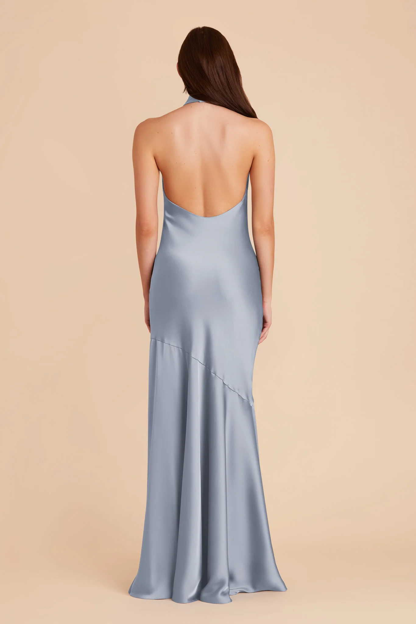 Stephanie Matte Satin Dress - Dusty Blue - Image 5
