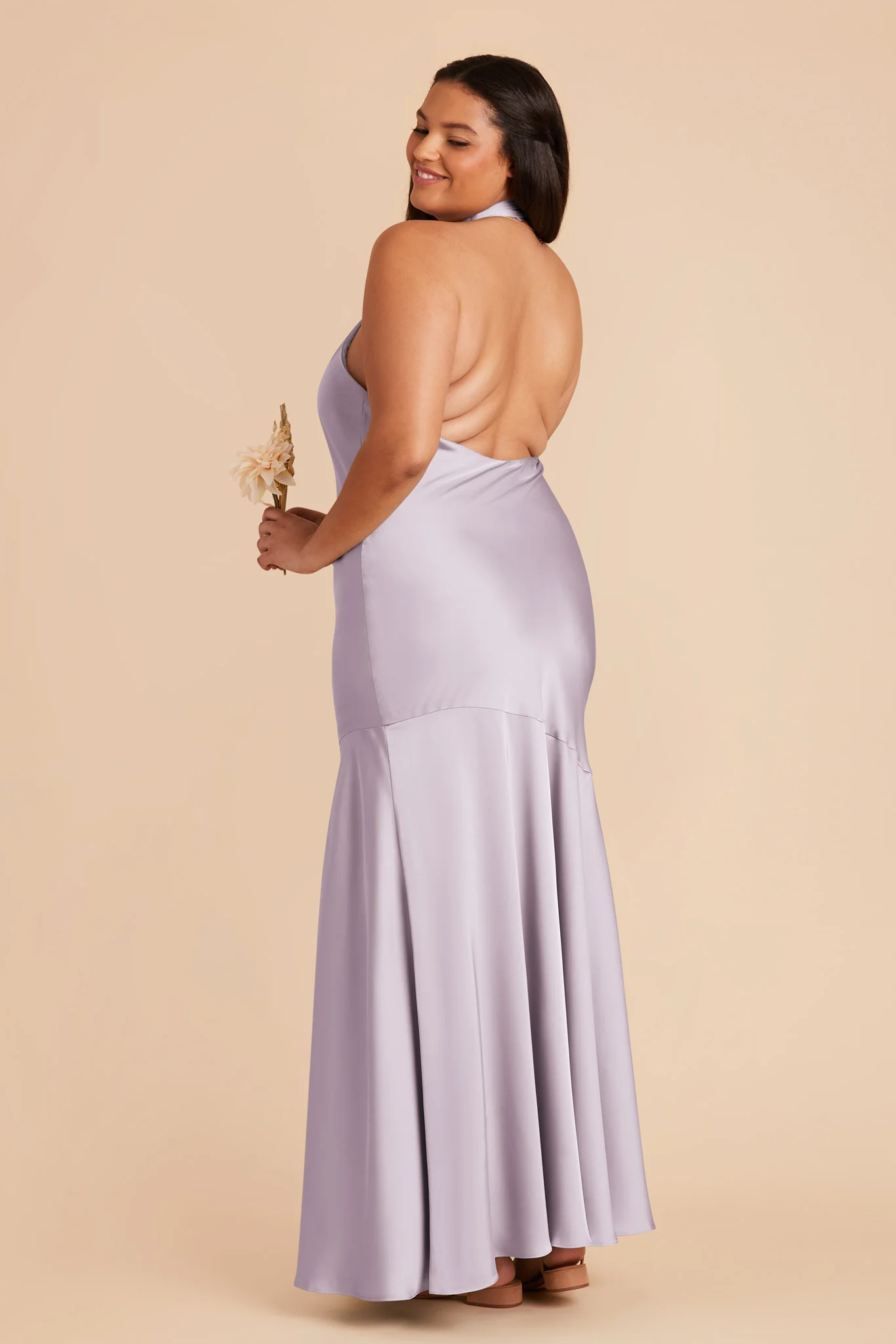 Stephanie Matte Satin Dress - Dusty Lilac - Image 10