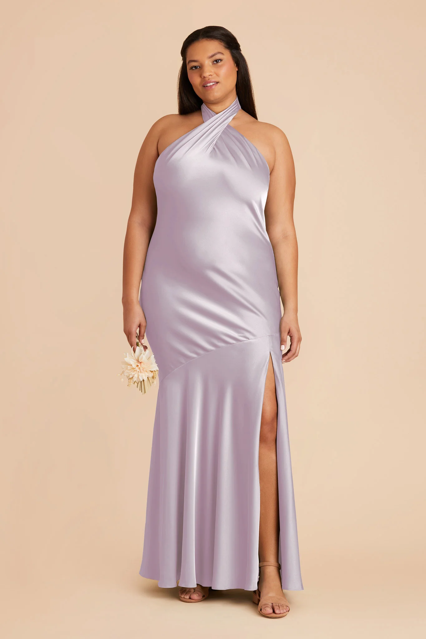 Stephanie Matte Satin Dress - Dusty Lilac - Image 2