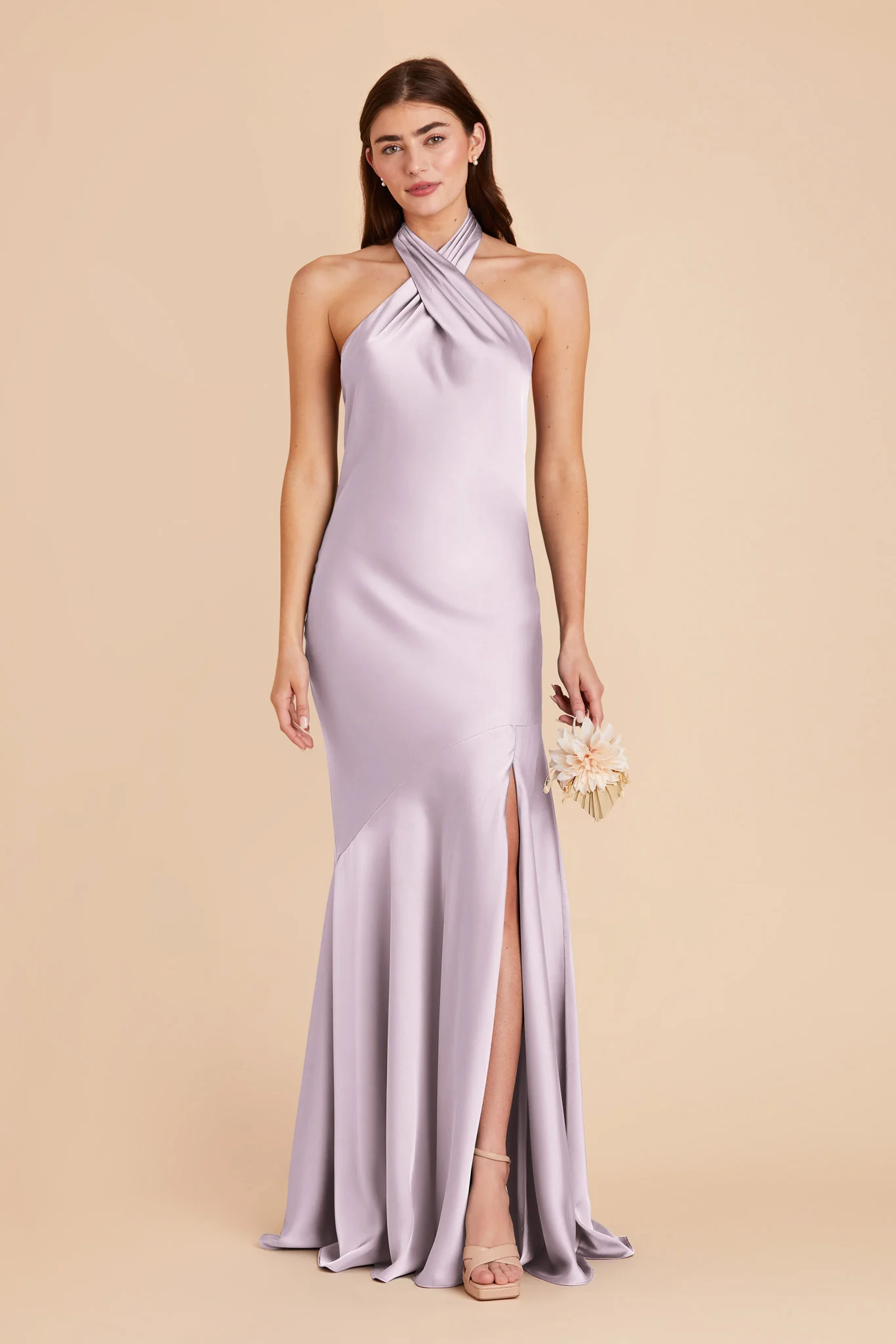 Stephanie Matte Satin Dress - Dusty Lilac - Image 3