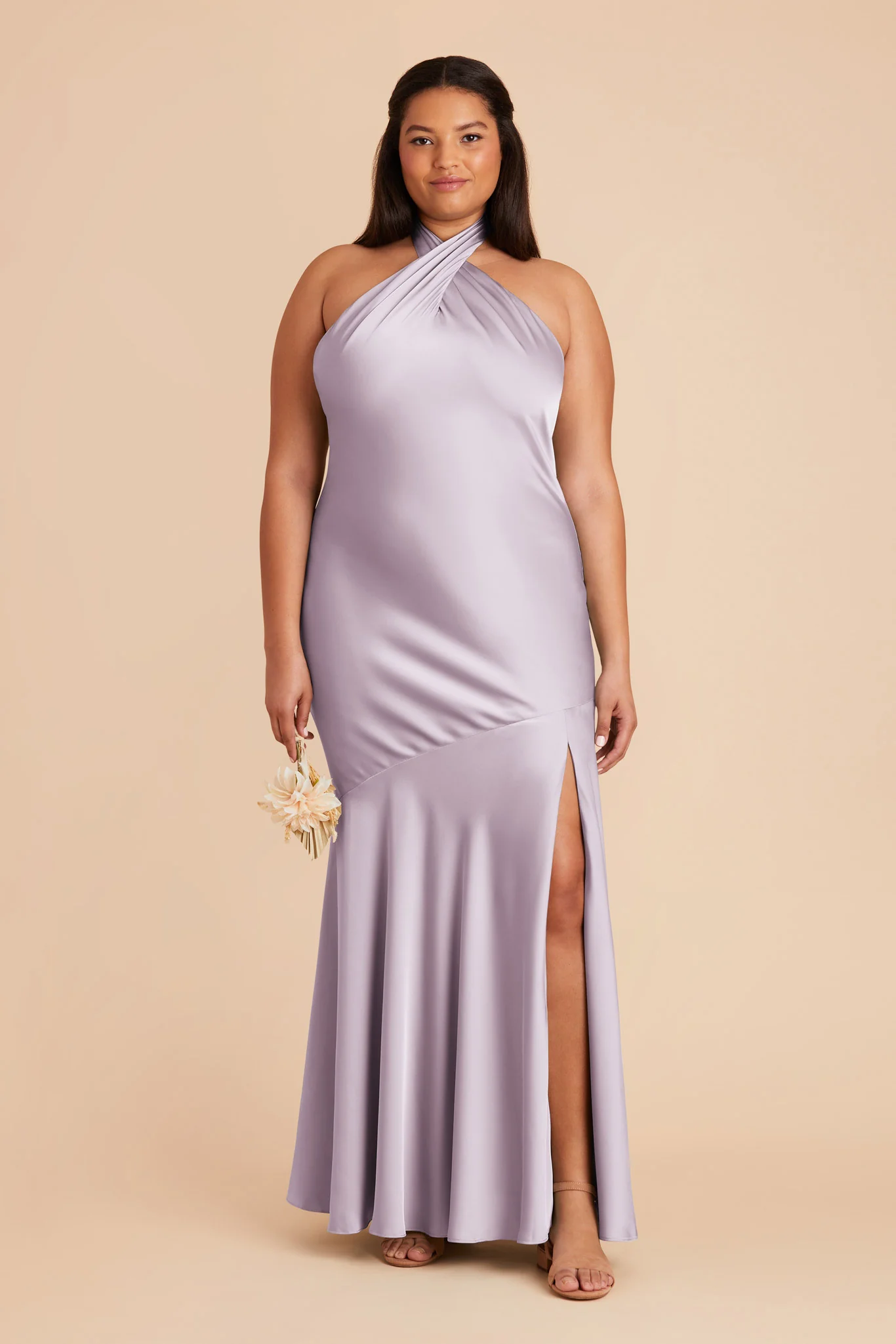 Stephanie Matte Satin Dress - Dusty Lilac - Image 8