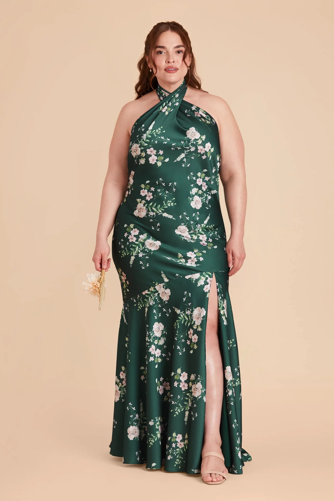 Stephanie Matte Satin Dress - Emerald Garden Party - Image 2
