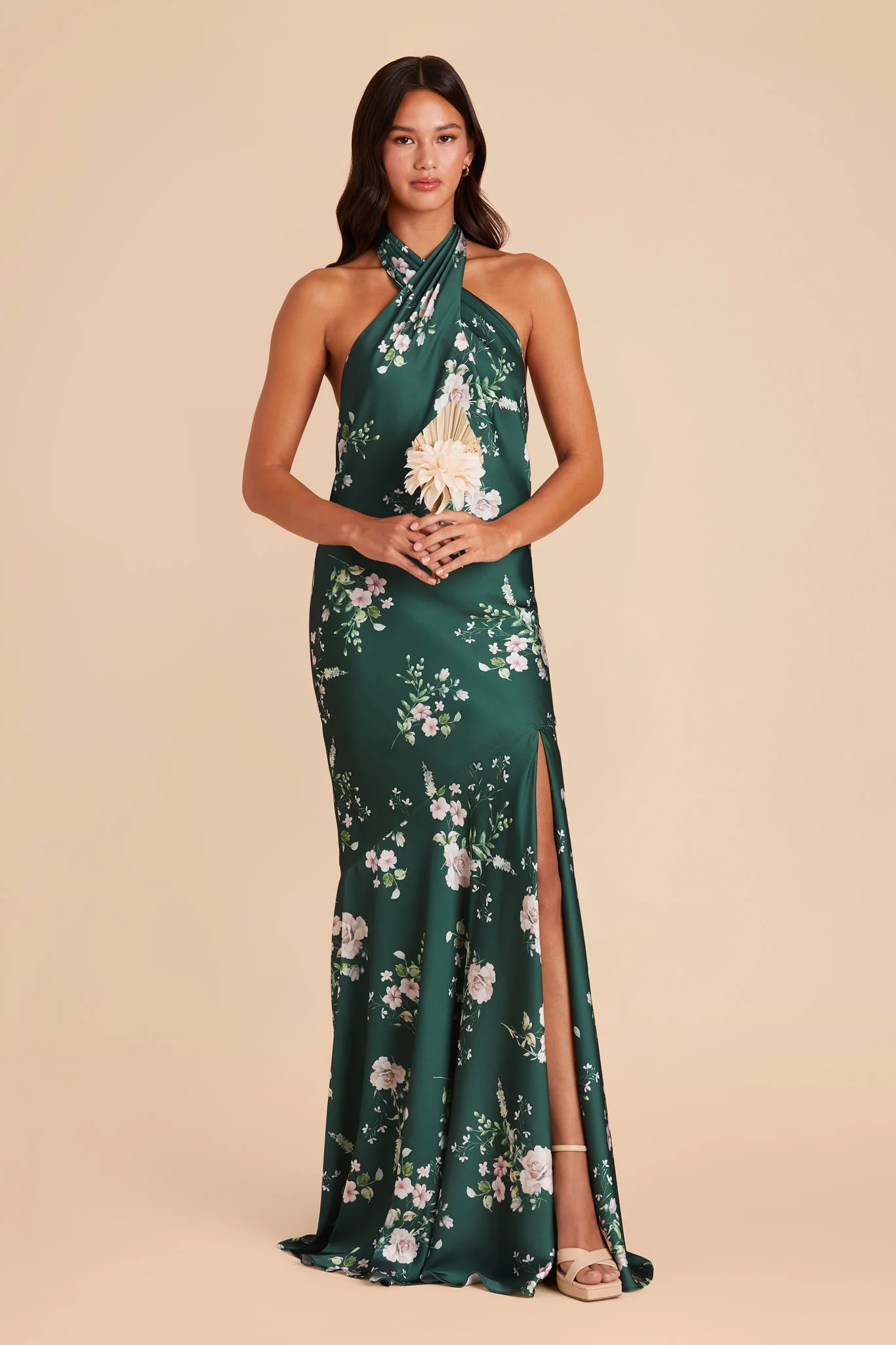 Stephanie Matte Satin Dress - Emerald Garden Party - Image 3