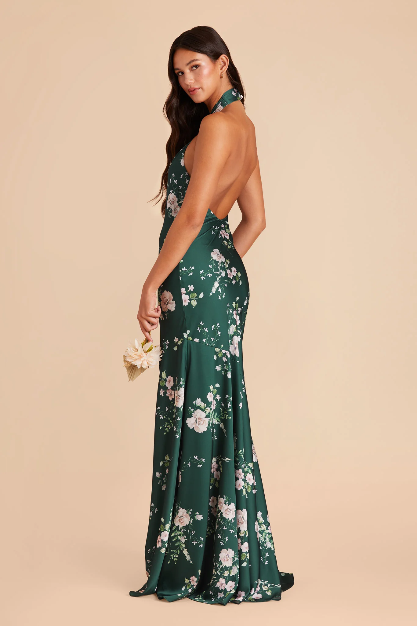 Stephanie Matte Satin Dress - Emerald Garden Party - Image 4