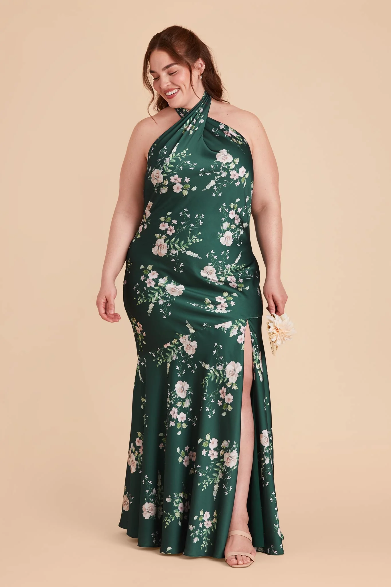 Stephanie Matte Satin Dress - Emerald Garden Party - Image 7
