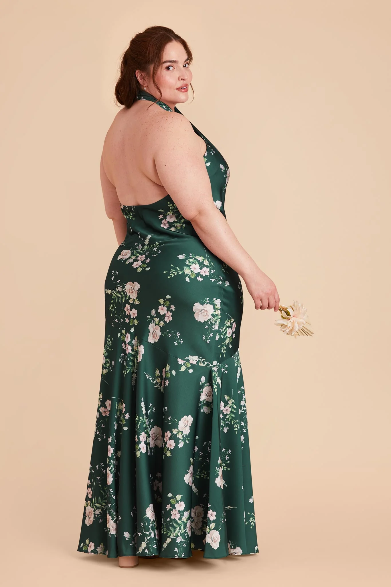 Stephanie Matte Satin Dress - Emerald Garden Party - Image 8