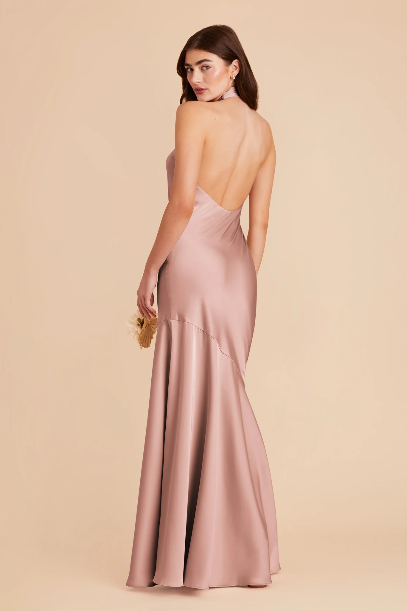 Stephanie Matte Satin Dress - English Rose - Image 4