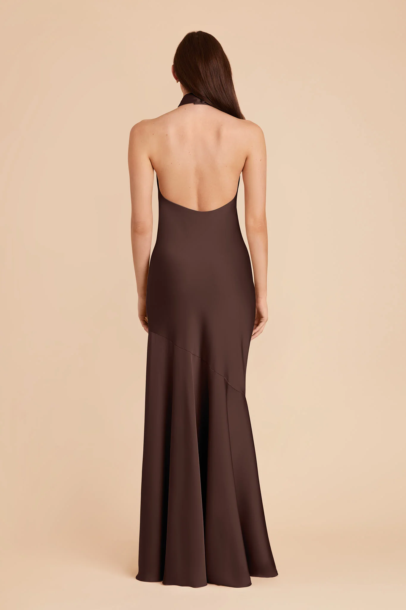 Stephanie Matte Satin Dress - Espresso - Image 6