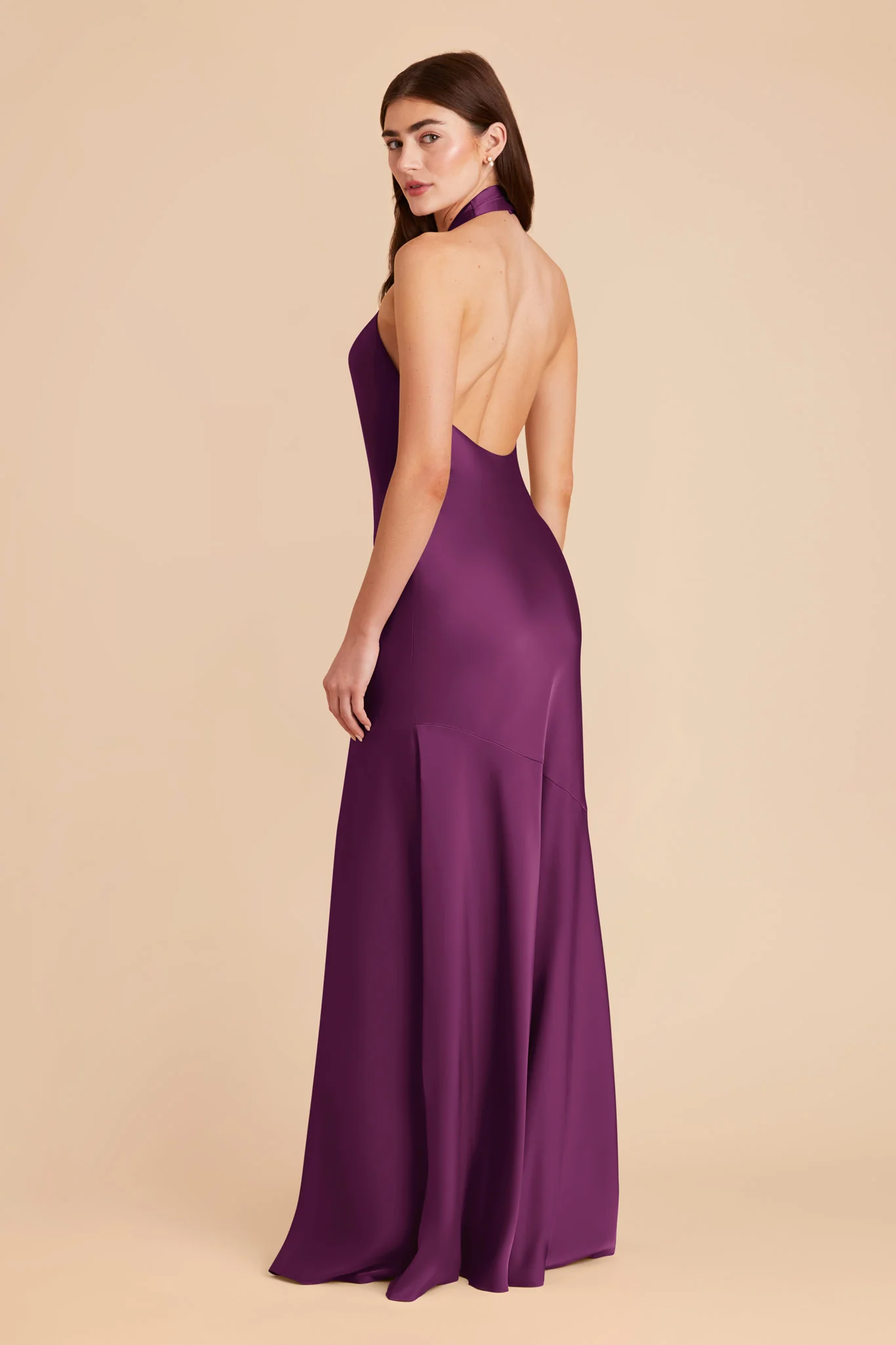Stephanie Matte Satin Dress - Fig - Image 5