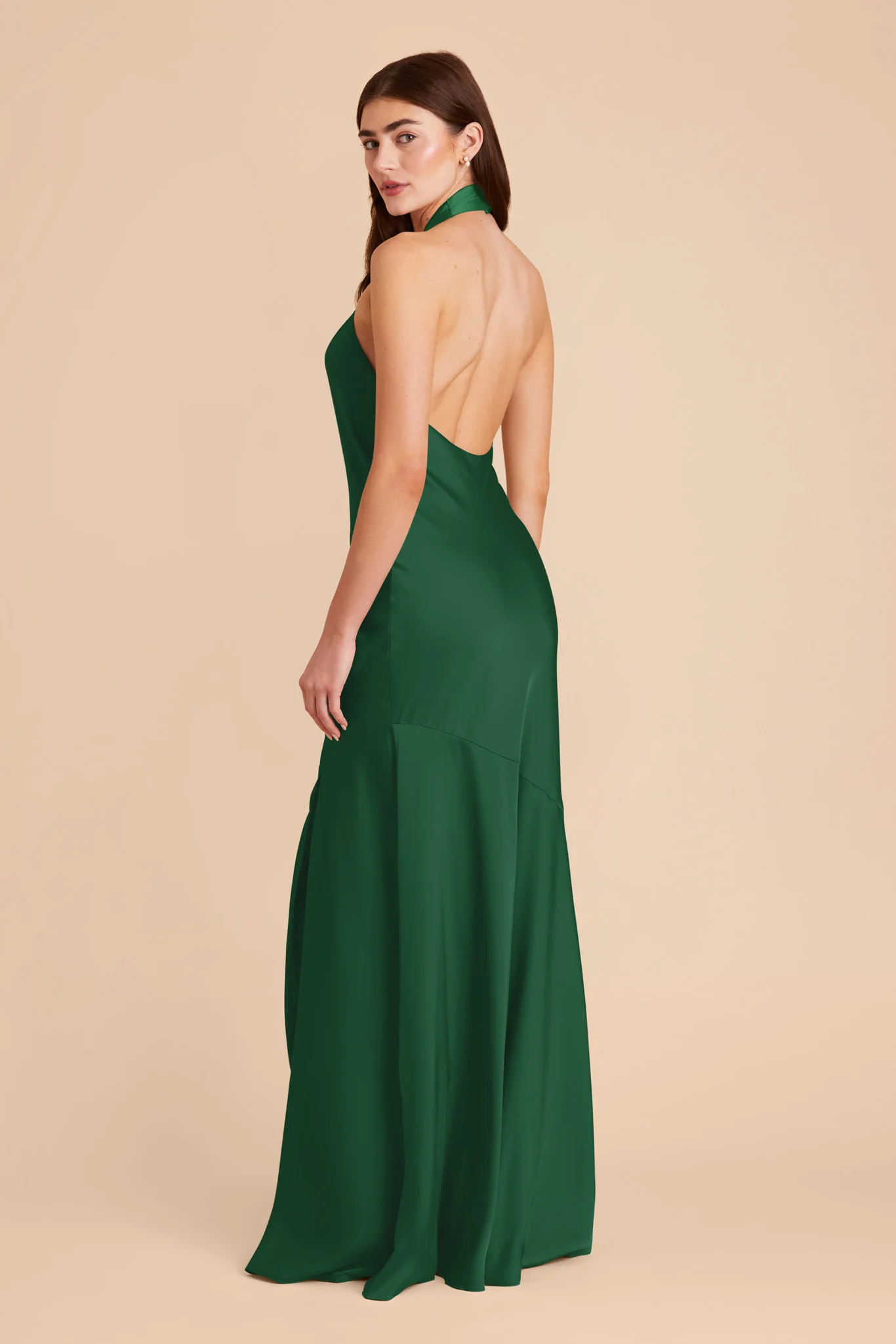 Stephanie Matte Satin Dress - Forest Green - Image 4