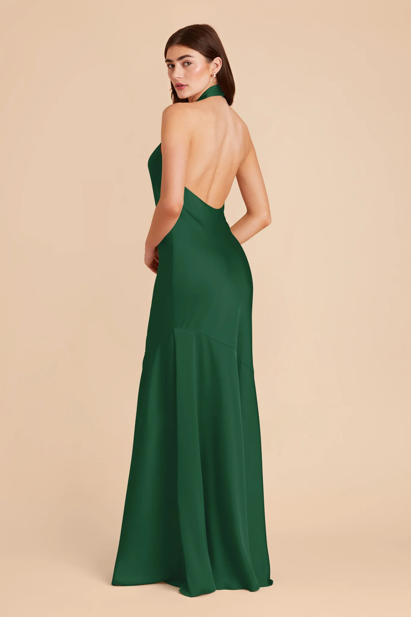 Stephanie Matte Satin Dress - Forest Green - Image 5