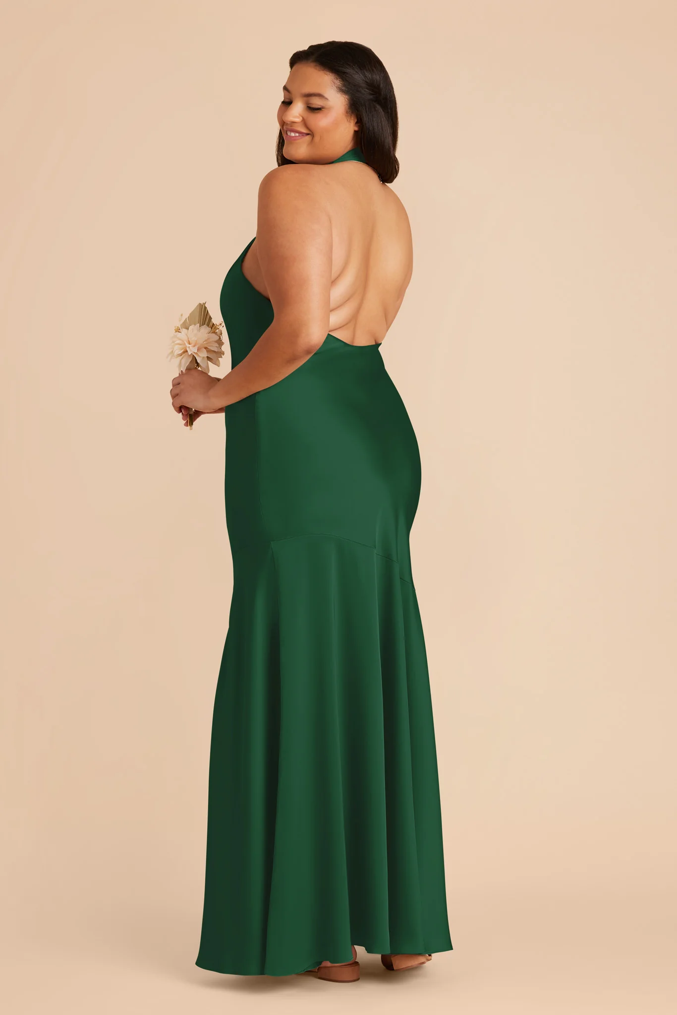 Stephanie Matte Satin Dress - Forest Green - Image 9
