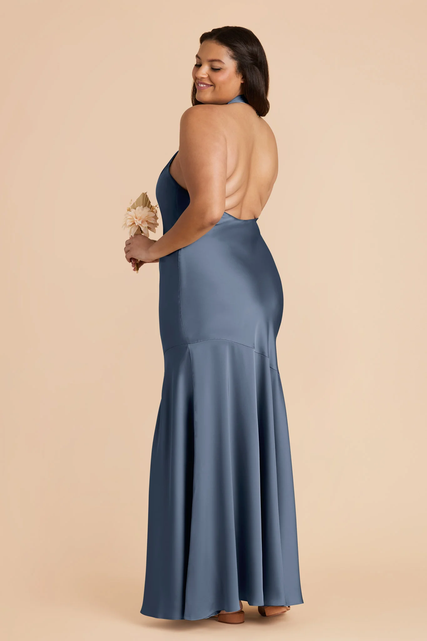 Stephanie Matte Satin Dress - French Blue - Image 8