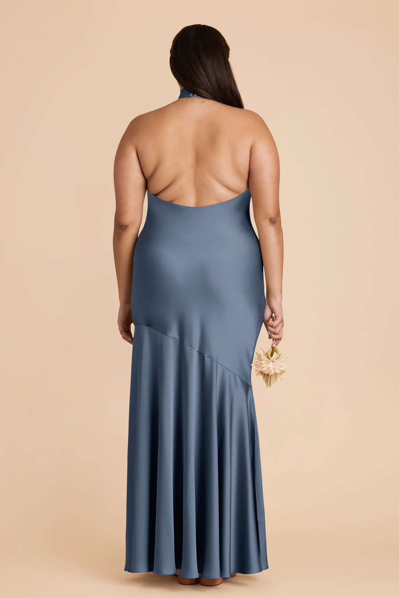 Stephanie Matte Satin Dress - French Blue - Image 9