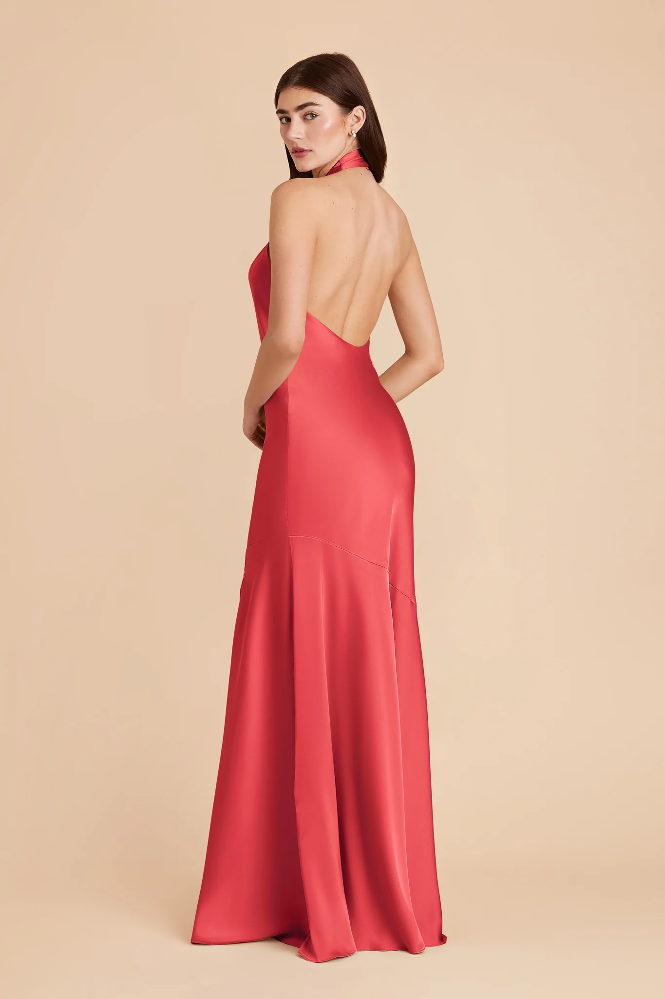 Stephanie Matte Satin Dress - Guava - Image 4
