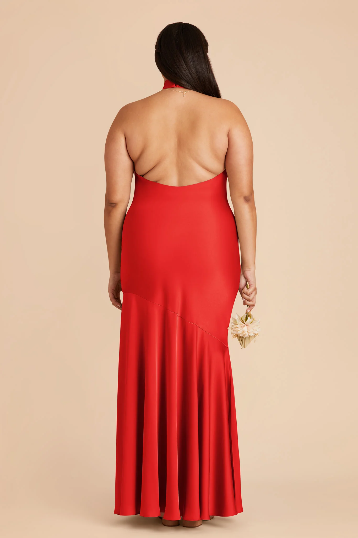 Stephanie Matte Satin Dress - Lipstick Red - Image 16