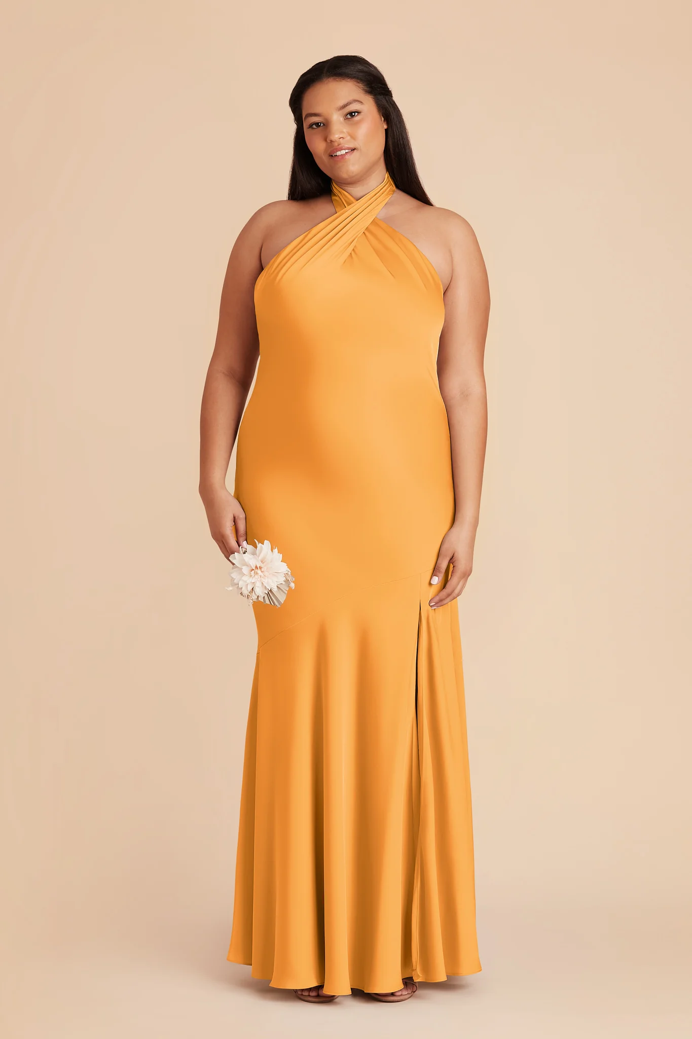 Stephanie Matte Satin Dress - Mango - Image 2