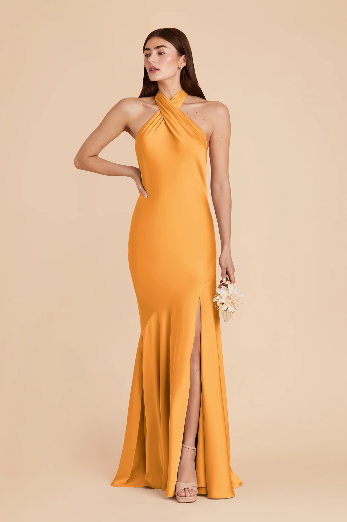 Stephanie Matte Satin Dress - Mango - Image 3