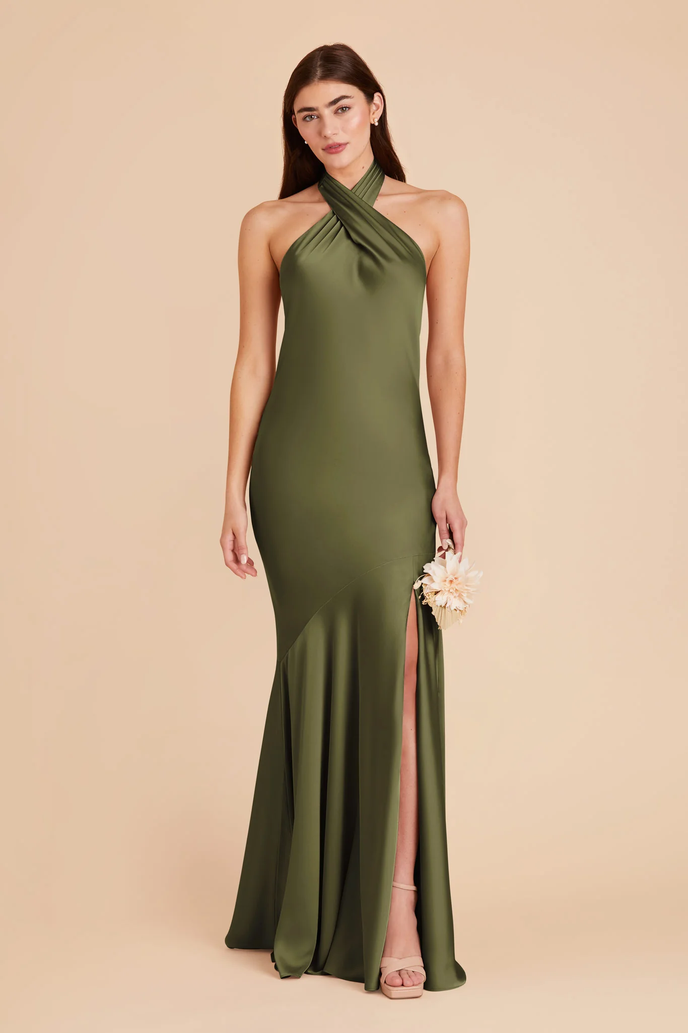 Stephanie Matte Satin Dress - Martini