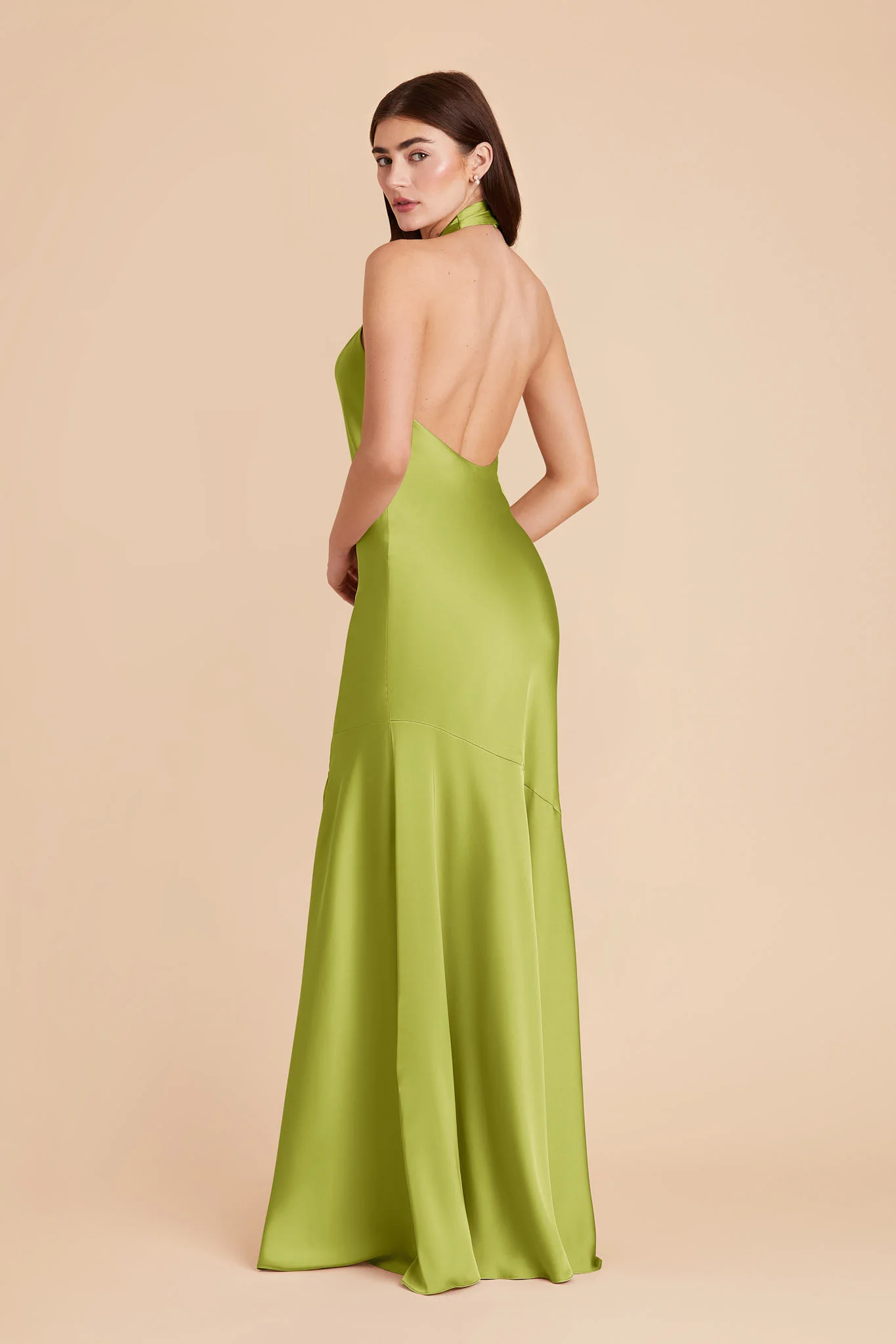 Stephanie Matte Satin Dress - Matcha - Image 5