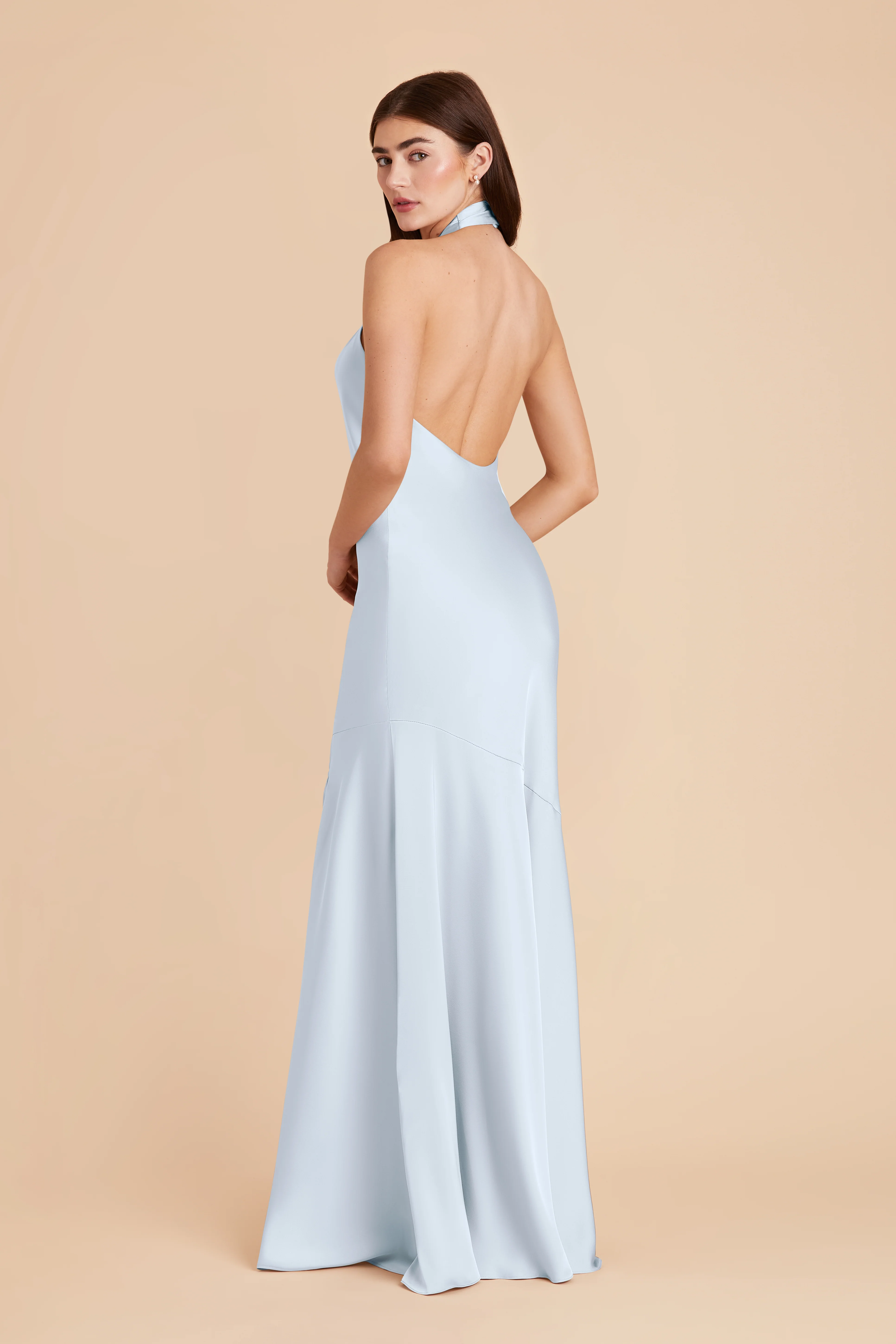 Stephanie Matte Satin Dress - Mist Blue - Image 7